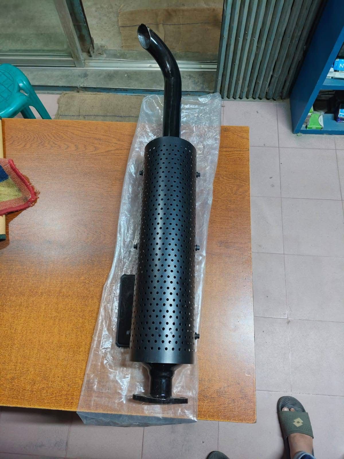 Side Exhaust Silencer with Heat Guard for Mahindra Yuvo Tech+
